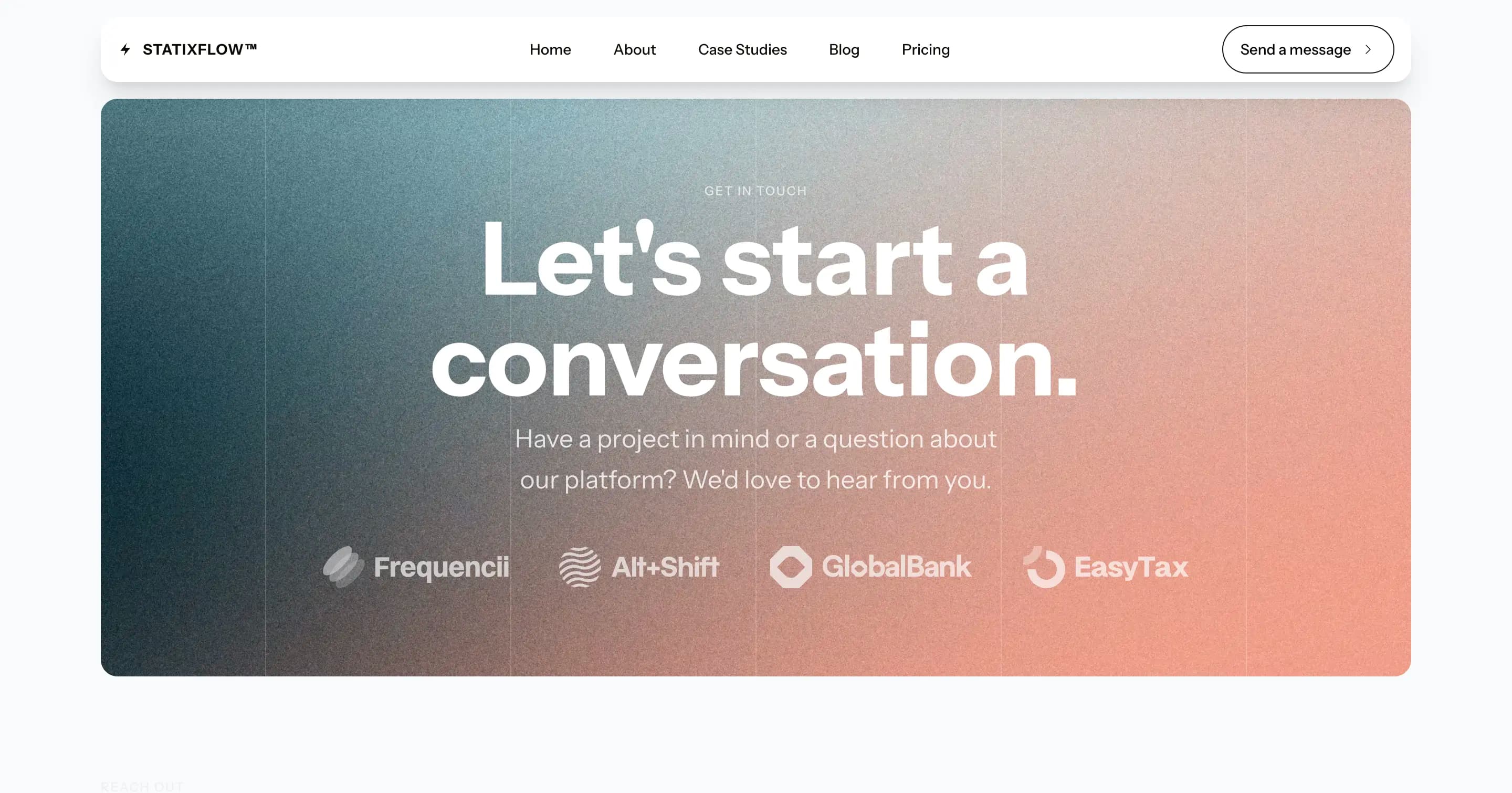 StatixFlow Contact Page