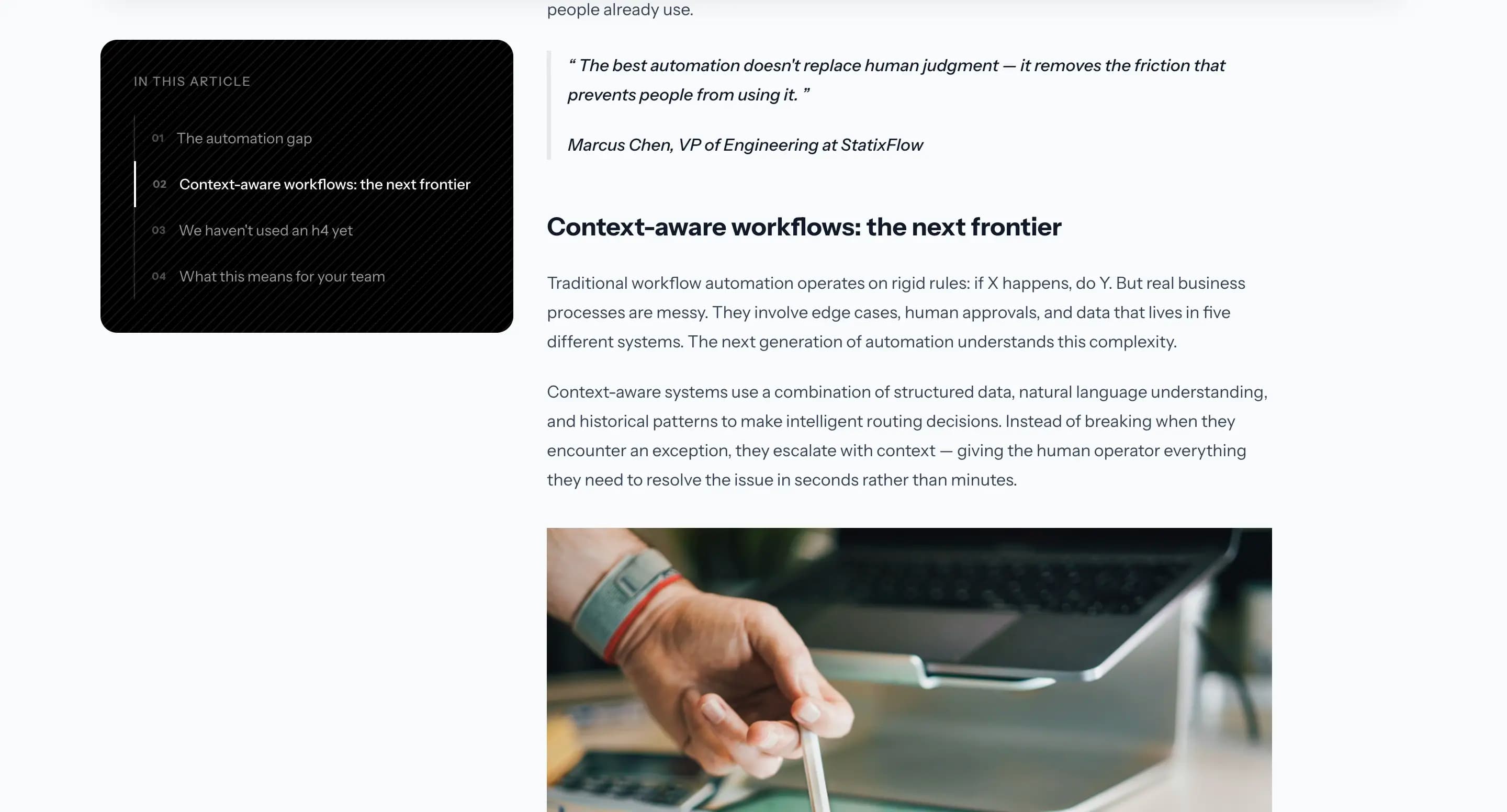 StatixFlow Highlight Links on Scroll Example